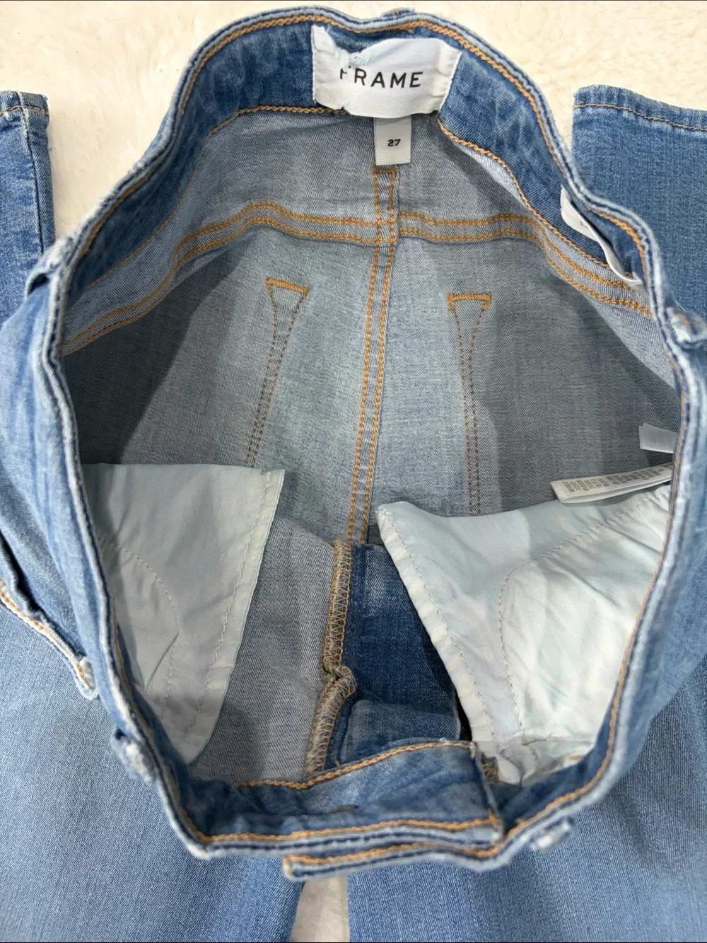 Frame Denim Light Blue Le Mini Boot,Size 27.